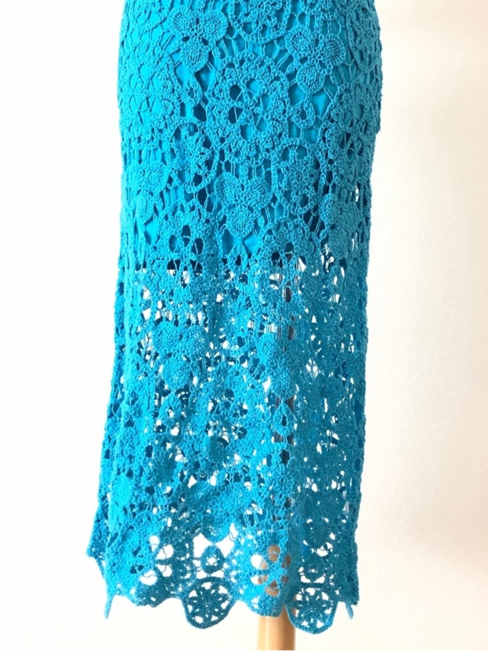 House of Harlow Womens Blue Crochet Lace Maxi Dress - Picture 2 of 4